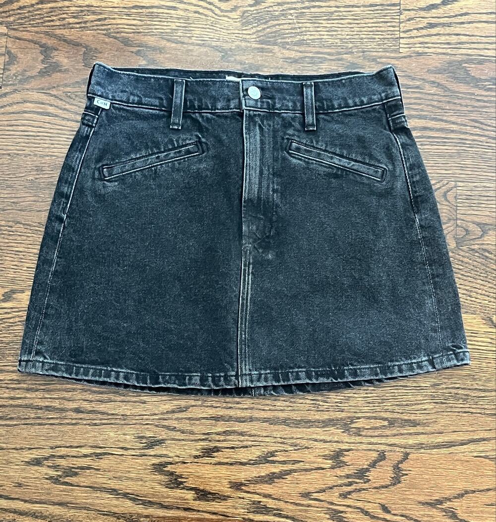 Citizens of Humanity Brita Denim Mini Skirt Meteorite Washed Black Sz. 27 NWOT